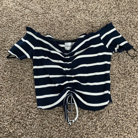 Tops - NWT blue and white striped top